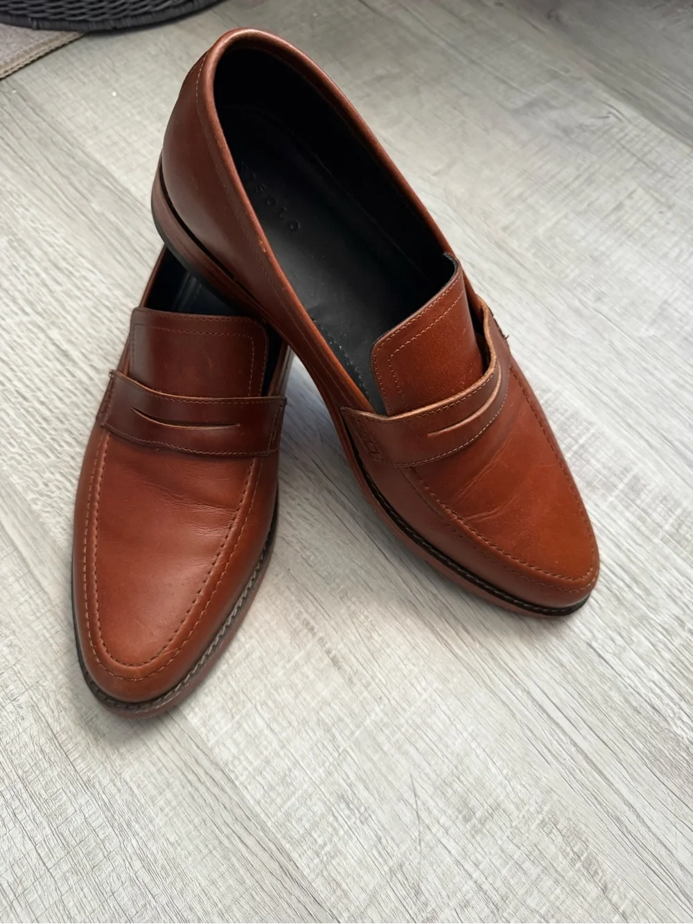 Nisolo Men's Penny Loafers in Chestnut